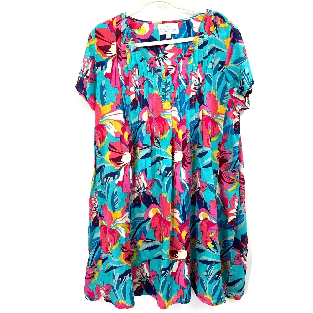 One Summer maximalist lightweight cotton floral pintuck lightweight cotton dress